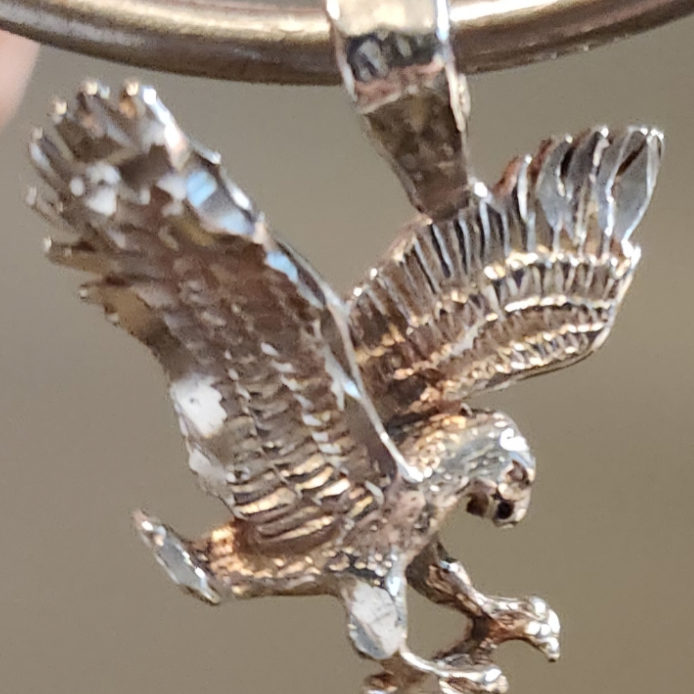 Sterling Silver Opened Wing Eagle Pendant/Charm B… - image 5